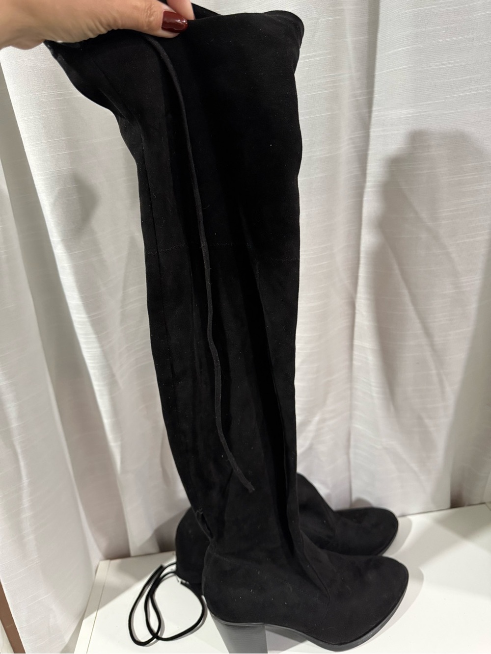 Women's Black Over-the-Knee Suede Boots
